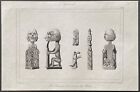 Papua New Guinea Heads On Idols Circa 1835 Oceania