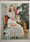 Lot Of 2 Vintage 1945 Chesterfield Print Ad Ephemera Wall Art Decor Perfect