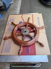 Vintage Authentic Wood Boat Ships Wheel Captions Helm Nautical 24  Maritime