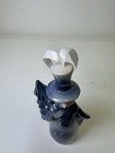 Iron   Lace Vintage Blue   White Ceramic Snowman Christmas Ornament