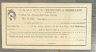 1900s Anti Horse Thief Association Ladies Auxillary Membership Card Certificate