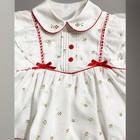 Vintage Mayfair Baby Girl 2 Pc Pinafore Dress 18 Mo White Red Floral Lace
