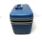 Vintage Samsonite Silhouette Suitcase Aqua blue Train Case Vanity Makeup Euc