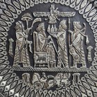 Vintage Persian Ghalamzani Copper King Design Tray Plate Wall Hanging Large 19 