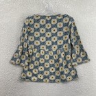 Y2k Vintage Fossil Top Xs Floral Waffle Babydoll Henley Boho Grunge Bohemian