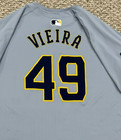 Vieira Size 48  49 2024 Milwaukee Brewers  game-used  Jersey Road Gray  300 Mlb