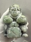 Authentic Inuit  eskimo  Soapstone Carving Man On Top Of Whale 4   x3   x3   