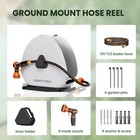 Giraffe Tools Ground Mounted Retractable Hose Reel With 130ft Garden Water Hose