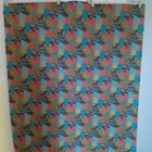 Patchwork Quilt Pattern Cotton Fabric Brown Blue Green Pink 2 Yards