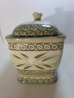 Temp-tations Porcelain Bread Box   Lid Ovenware By Tara Old World Green  Excelle