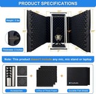 Large Microphone Isolation Shield  Acoustic Foam Panel  Foldable Vocal Booth