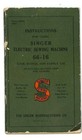C1941 Singer Sewing Machine Instruction Booklet For Model 66-16 64pp 