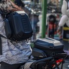 Motorcycle Tail Bag Waterproof Hard Shell Backpack Rear Seat Storage Luggage Bag