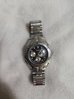 Seiko Quartz Men s Stainless Steel Bracelet Silver Black Dial Chronograph Watch