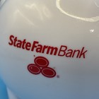 Rare State Farm Bank Gold Bond 4 25  Tall White Plastic Pig Piggy Bank