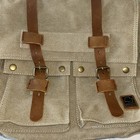 Sechunk Military Leather Canvas Messenger Bag  Laptop Green   Brown Nwot