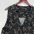 Torrid Top Women 1x Black Emma Moon Cat Babydoll Tunic Plus Size Casual Rayon