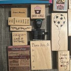 Rubber Stamp Lot Wood Mounted Halloween Birthday Events Etc Stampabilities More