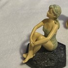 Vintage 1920s Bathing Beauty Resin Figurines Art Deco Green  Blue   Set Of 4