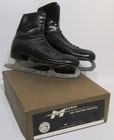 Magnus Black Leather Ice Figure Skates Men s Size 12 Canada Blades Vintage