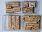 Stampin    Up  Rubber Stamp Lot Of 4 Birthday Holiday A Girl Thing Assorted Wood
