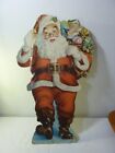 Rare Vintage Santa Claus Christmas 24  Store Display Standee Cardboard W Flaws