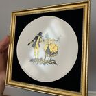 Vintage Framed Harleigh China Silhouette Small Mini Wall Art Plaque