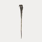 Rare C19th Enamel Floral Elephant Carved Sterling Silver Craftsmanship Hair Pin