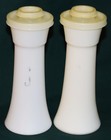 Vintage Tupperware Large White Hourglass Salt   Pepper Shaker Set 629 634   718