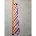 Boy s Tie Pink   Grey Clip On 15 In