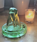 Uv Shine Mckee Style Vintage Key Lime Green Art Glass Bottoms Up Cup   Coaster