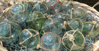 Japanese Glass Fishing Floats 2-2 5  Netted Lot-10 Net Buoy Balls Antiques