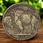 1935 Hobo Buffalo Nickel Carved Eagle Novelty Antiqued Metal Coin