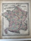 1855 Colton s Atlas Hand Colored Engraving Map France