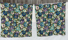 Mid Century Curtains Bold Floral Flowers  2  Rod Pocket 34 X 38 Vintage 1960s
