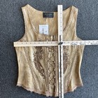 Vintage Pat Dahnke Antique Corset Top Lace Up Embroidered Y2k Cottagecore Size L