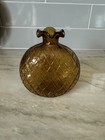 Vintage Clevenger Brothers Deep Amber Quilt   Stars 5 Inch Bottle 