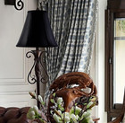 Black W gold Bell Lamp Shade 6  T X 13  B X 10  H - Faux Silk   Textured Fabric