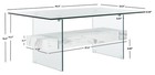Home Kayley White Marble Glass Coffee Table  Model cof7004e