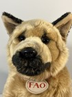 Fao Schwarz Realistic German Shepherd Puppy Dog 13    Sitting Plush Stuffed Animal