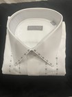 Stefano Ricci Cotton Tuxedo Shirt Swarovski Crystals 42 16 5 White French Cuff