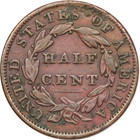 1834 Classic Head Half Cent 1 2c  Very Fine Vf   Environmental Damage