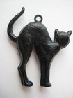 Vintage Plastic Lucky Black Cat Gumball Charm Toy Prize Halloween