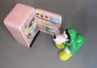 Vintage Disney Goofy With Fridge Salt And Pepper Shaker Set Midnight Snack