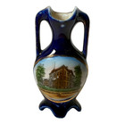 Kendallville Indiana Antique High School Souvenir Cobalt China Trinket Vase
