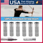 Aluminum Archery Arrow Inserts For Id 6 2mm Diy Arrow Shaft Arrowheads 50 Grain
