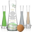 Unity Sand W Verse Wedding Ceremony 3 Pourers  Green Tan Gray Sand  Lg Vase  Lid