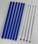 Lot  10 Pieces  Vintage Cobalt Blue   Clear Glass Swizzle Sticks Drink Stirrers