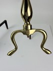 Vintage Brass Fireplace Andirons Regency Hollywood Style Pair Set Of 2 17   