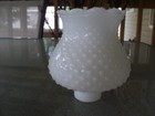 Vintage White Milk Glass Hobnail Lamp Sconce Shade Globe Fitter 1-5 8   